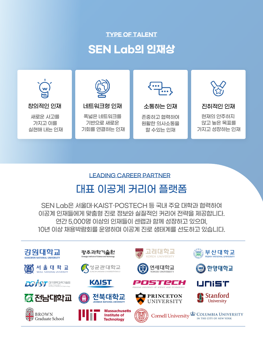 [SEN Lab] 이공계 채용박람회 운영사 B2B 산학협력 영업 인턴 채용