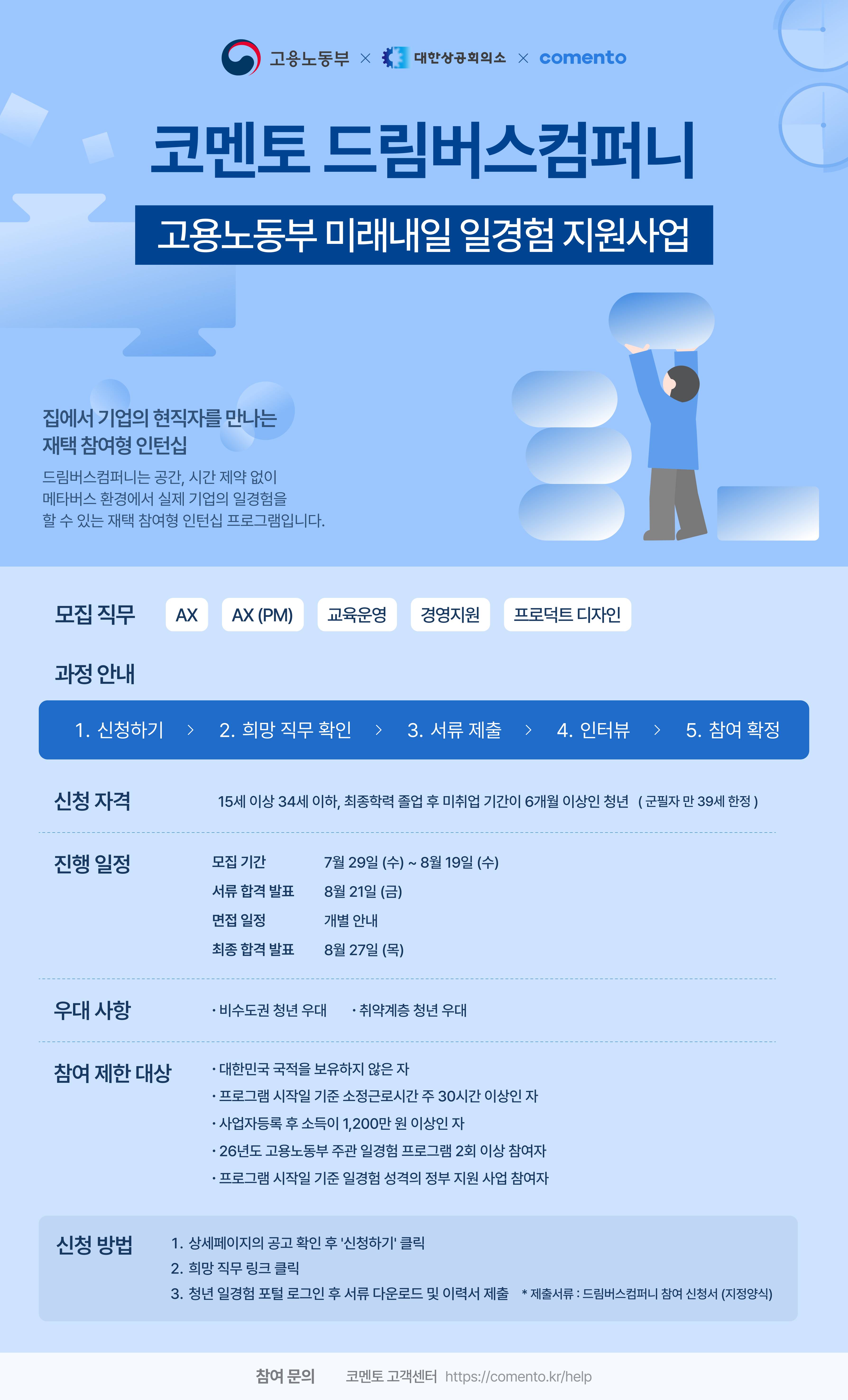 [미래내일일경험] 코멘토 드림버스컴퍼니 재택참여형 인턴 모집