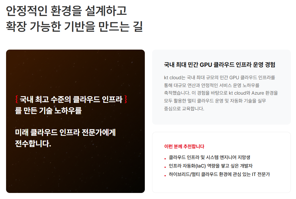 KT클라우드 부트캠프 [클라우드 인프라/풀스택 개발] 국비지원 '온라인 교육'