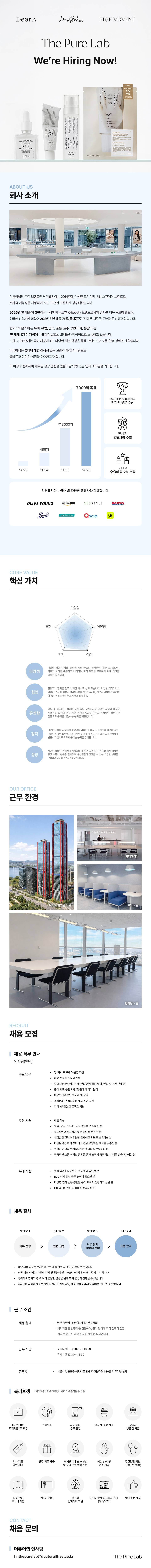 [더퓨어랩] 닥터엘시아/디어에이 HR 인턴(전환형) 채용