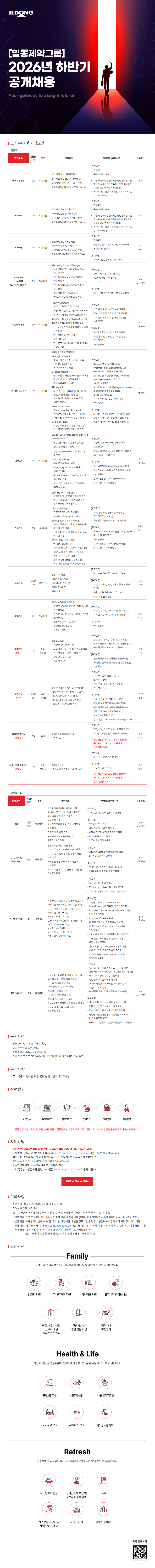 [일동제약그룹] 2026년 하반기 공개채용