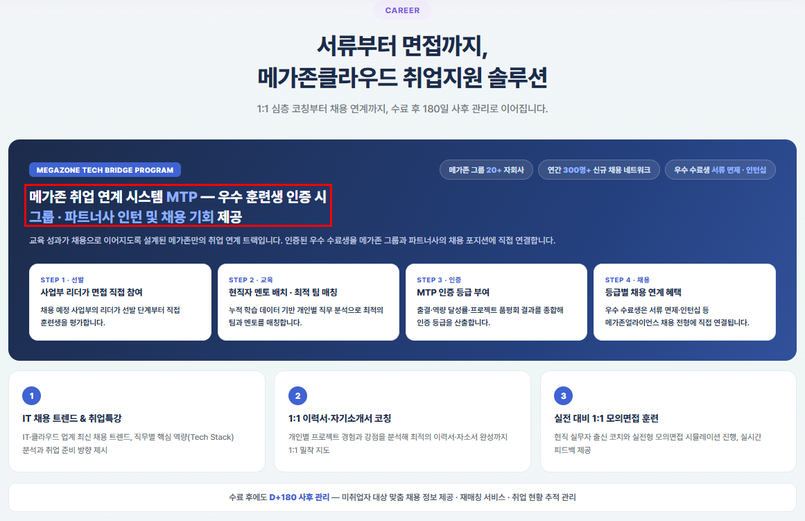 [채용연계형] 메가존클라우드 아키텍트/AI에이전트/보안/데이터 개강안내