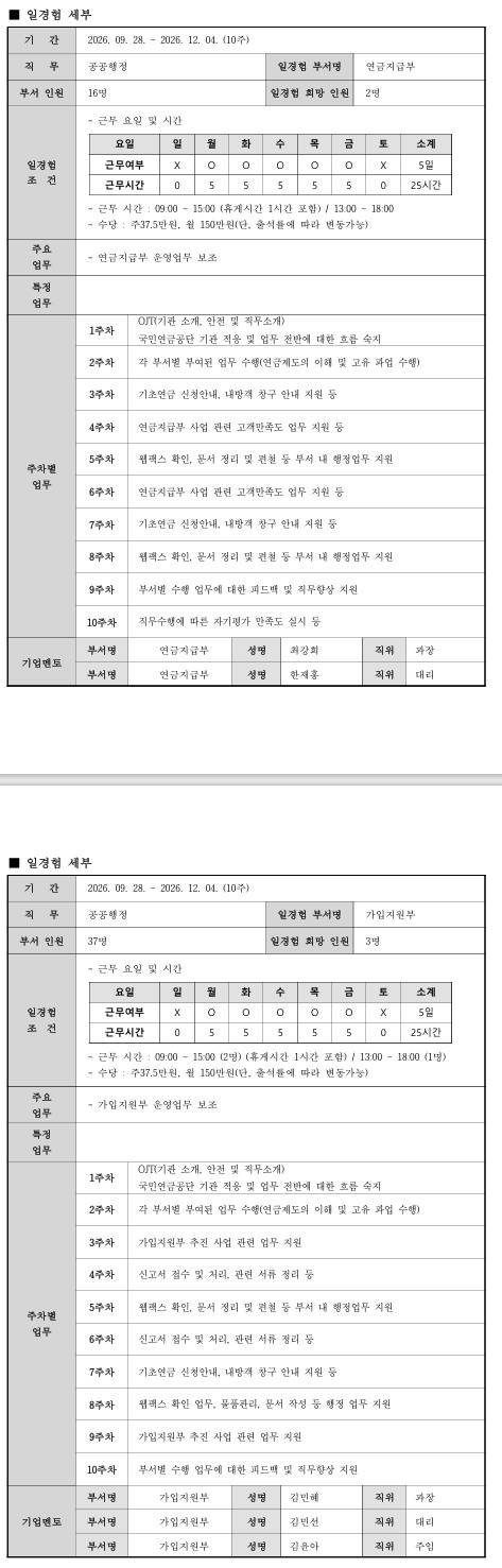 [국민연금공단] (송파지사) 공공행정 일경험 프로그램