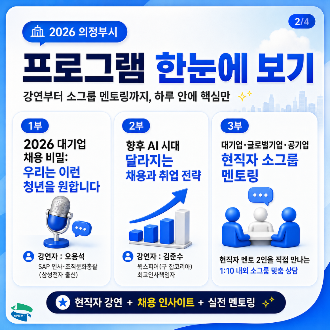[전액무료] 네이버·삼성전자·토스·CJ ENM 현직자 17인 총출동! 의정부 취업콘서트