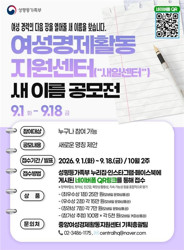 여성경제활동 지원센터 새이름 공모전