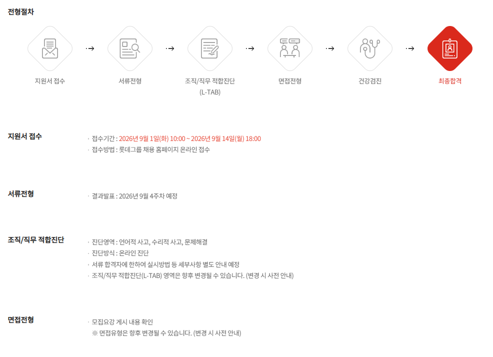 [롯데GS화학] 2026년 9월 신입사원 채용 (일반전형)