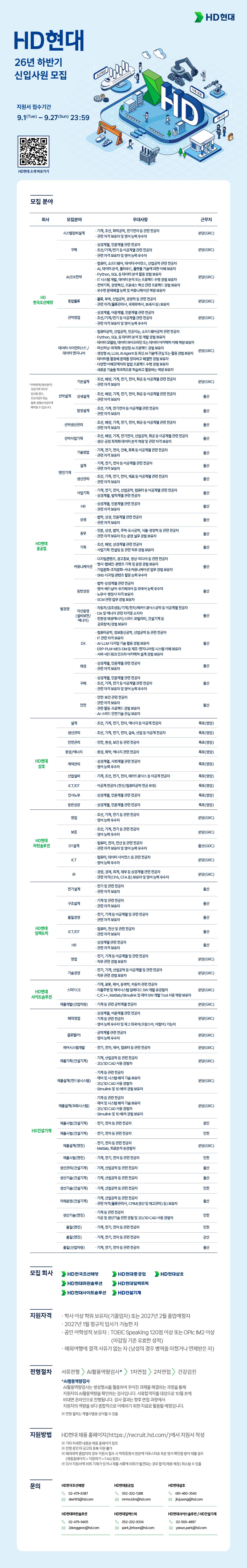 [HD현대] 26년 하반기 신입사원 모집