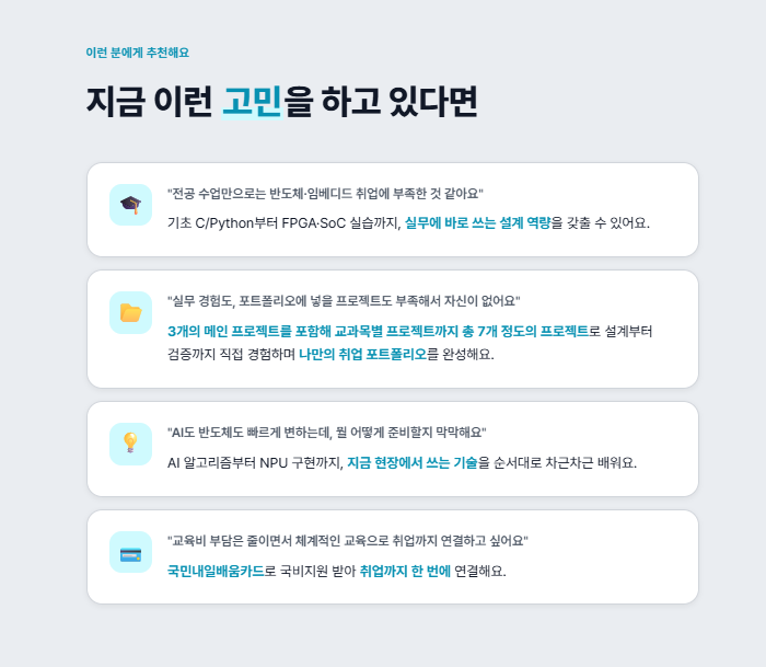 ■서류 합격률 높이는 실전 포트폴리오 완성 (기숙사+식사제공!) 온디바이스 AI 반도체설계