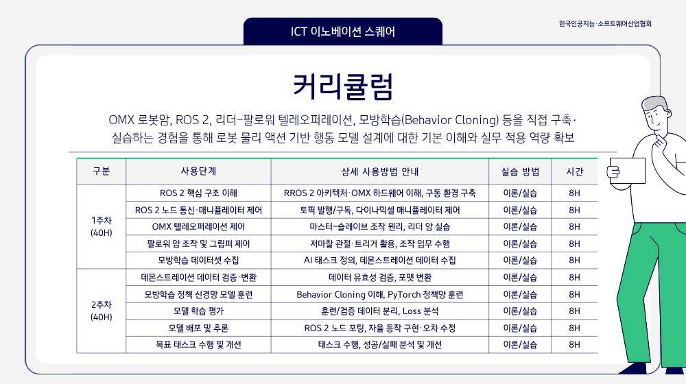 [KOSA] 2026 하반기 Physical AI 로봇 액션 모델링 과정 수강생 모집 (100% 무료교육/내일배움카드 불필요)