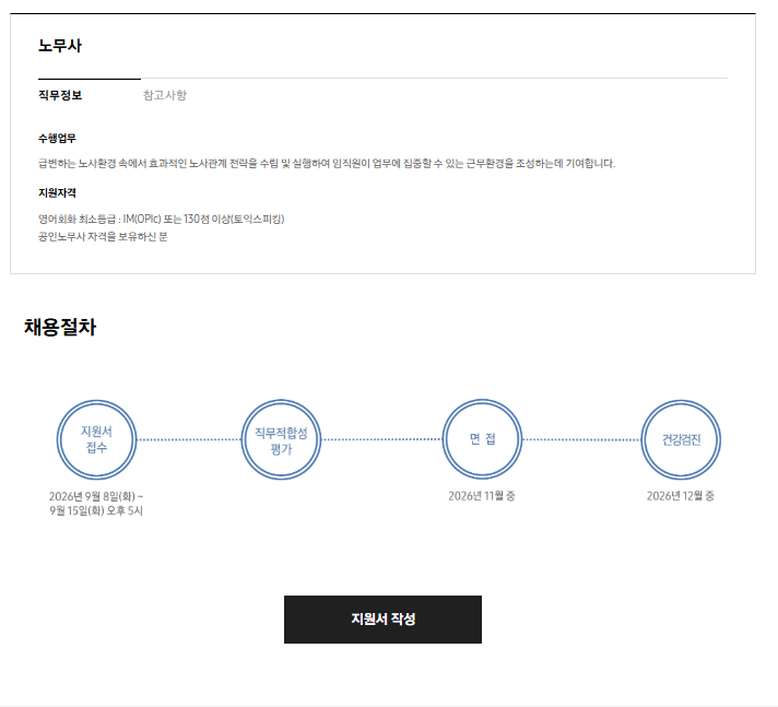 [삼성서울병원] 2026년 하반기 신입 노무사 채용 공고