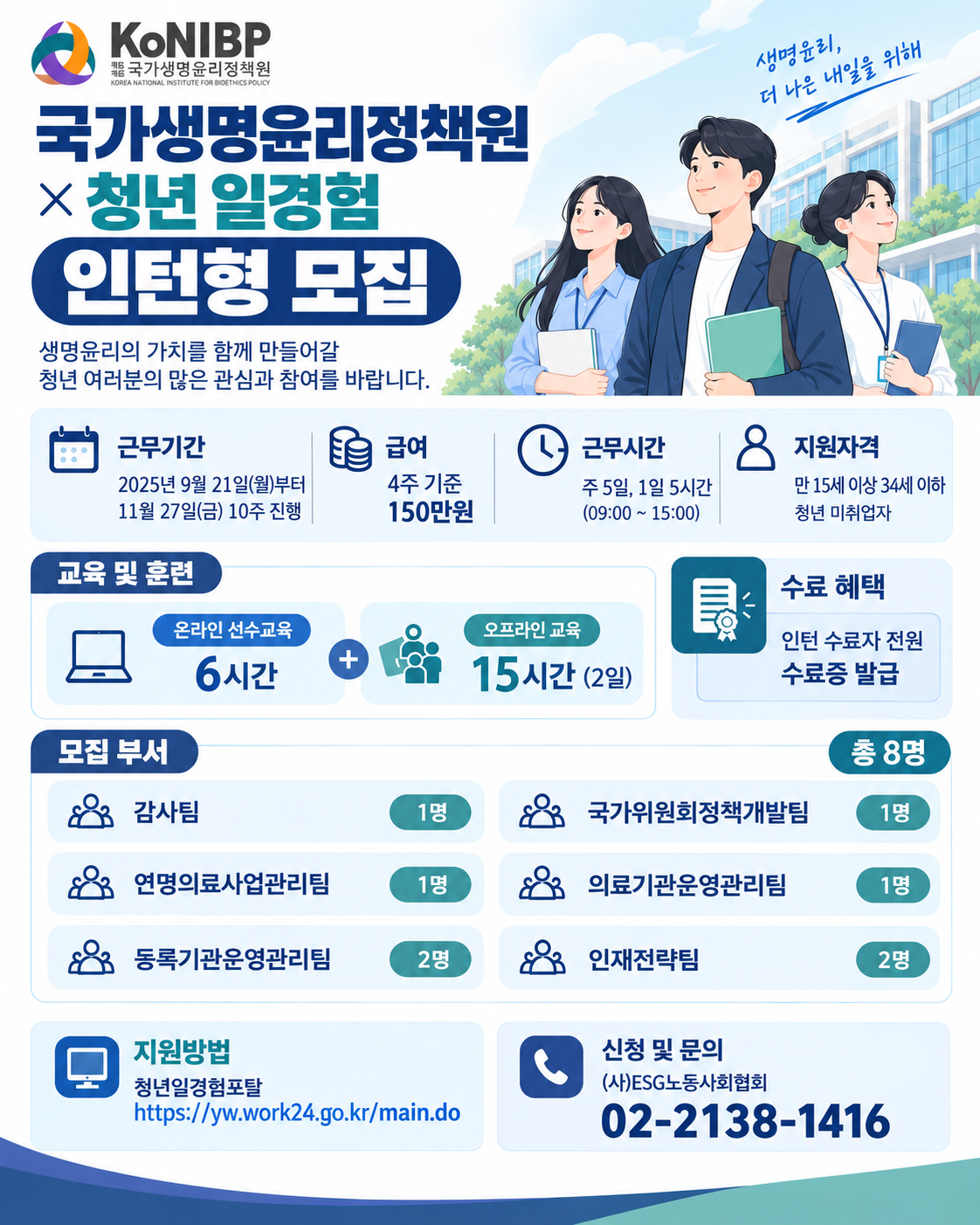 [인턴]미래내일 일경험 인턴 모집**국가생명윤리정책원**