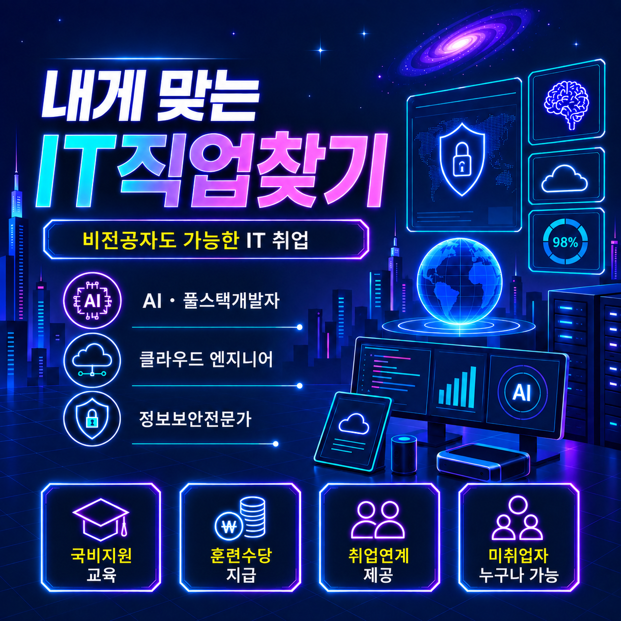 IT분야취업 비전공취업 가능한 IT직업종류