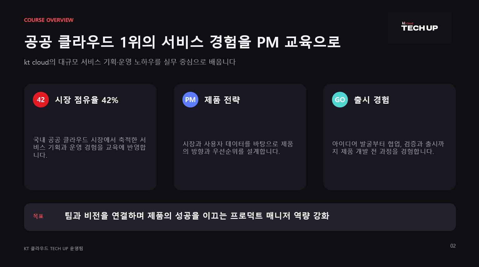 [ kt cloud가 직접 교육하는 프로덕트 매니지먼트 PM 과정 ] - KT CLOUD TECH UP 교육생 모집