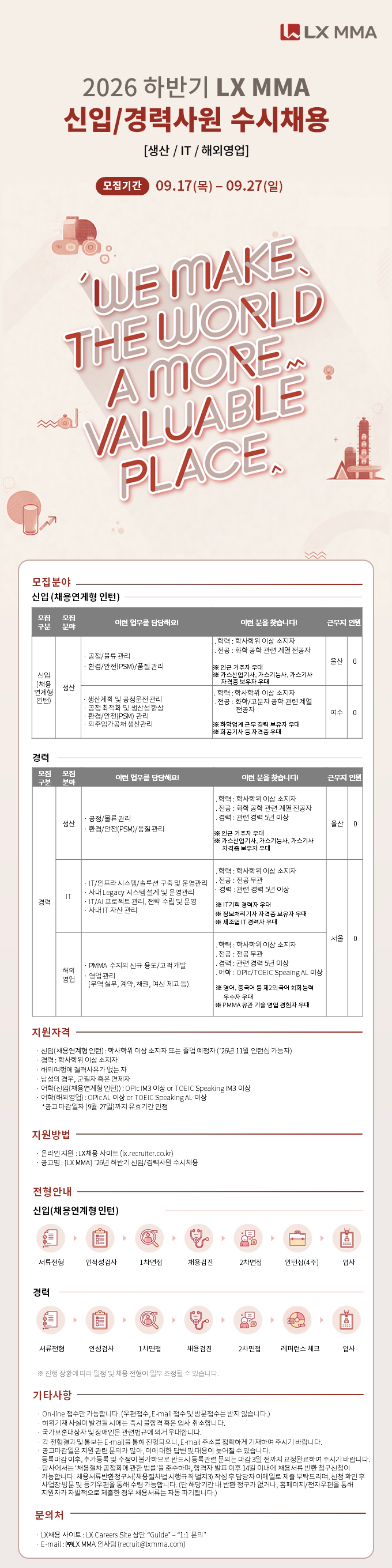 [LX MMA] 2026년 하반기 신입/경력사원 수시채용