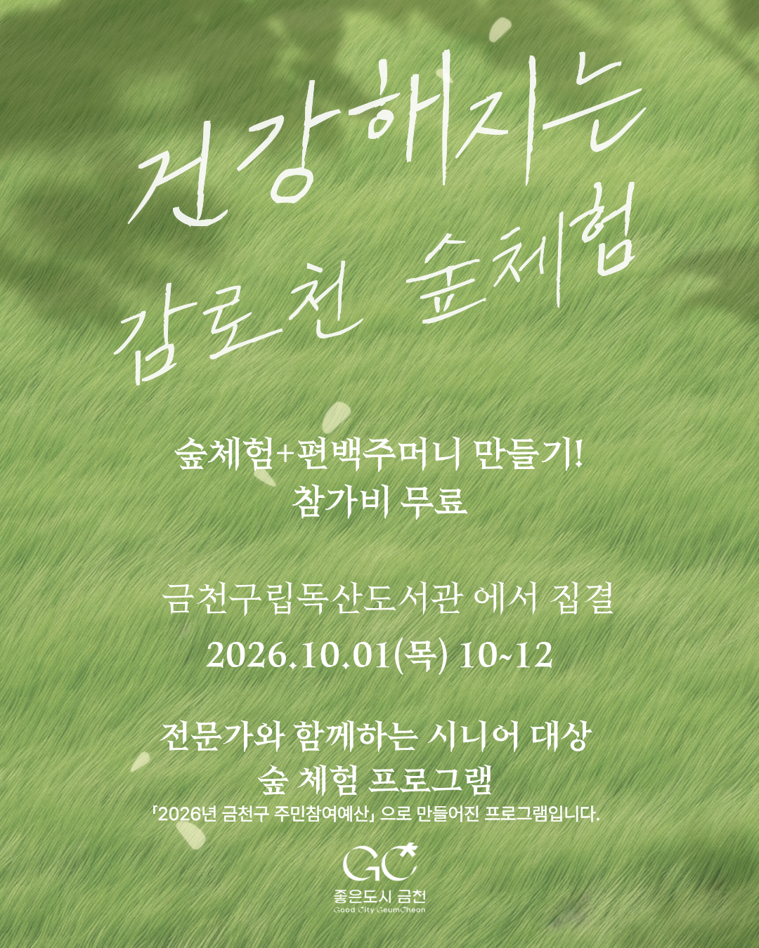 시니어들을 위한 숲체험 프로그램(시니어 대상)