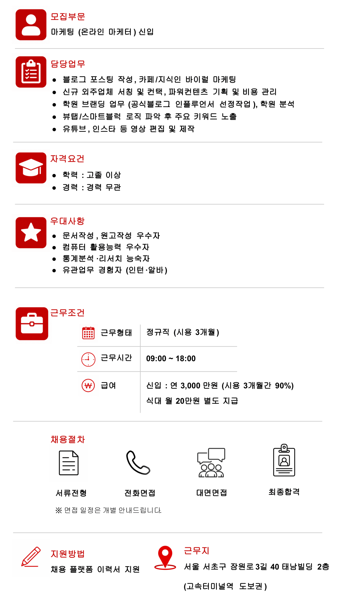 어셔어학원 인하우스 온라인 마케터 신입 채용