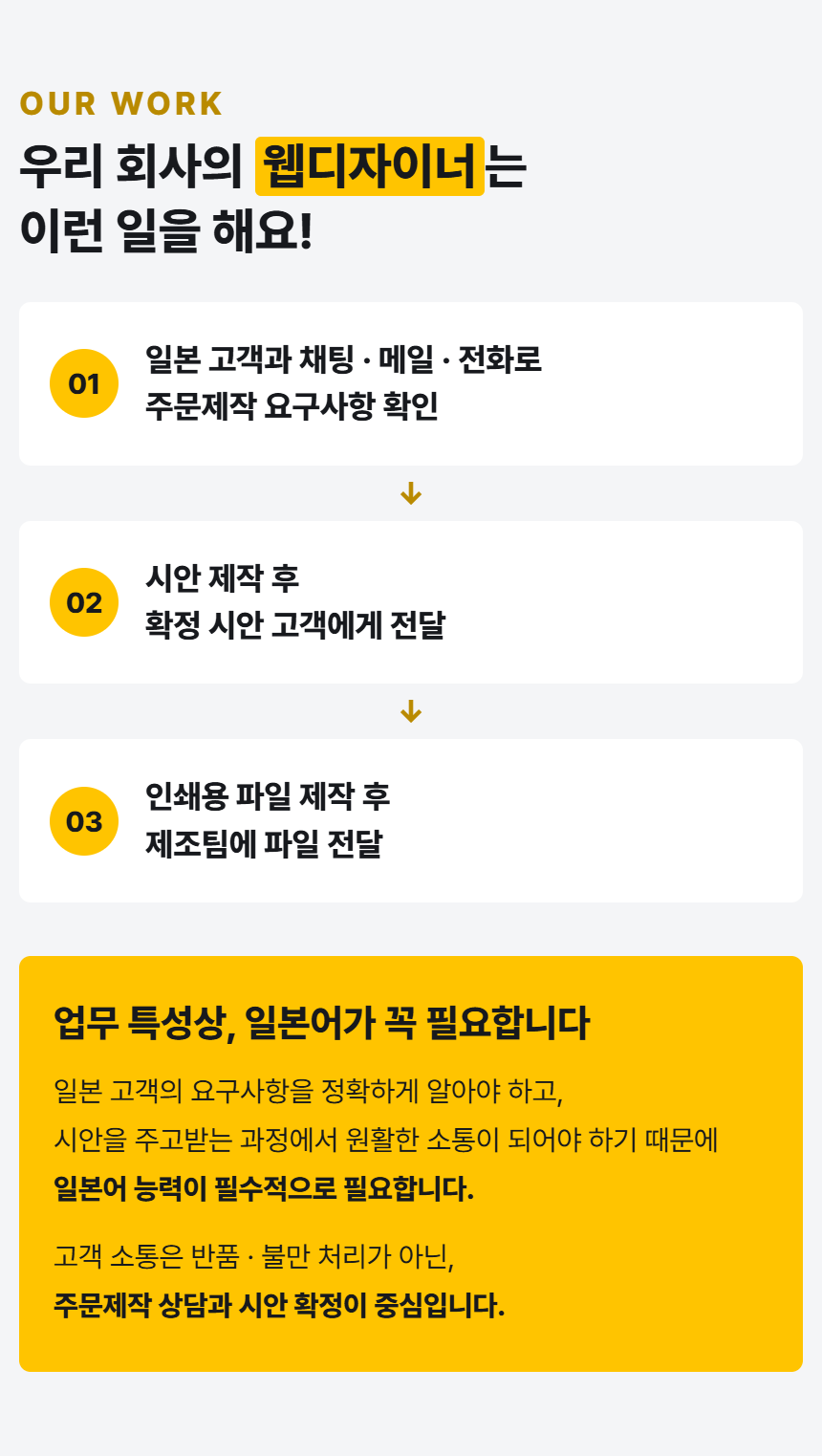 일본 쇼핑몰 웹디자이너 채용 / 일본어 능통 필수 / 일본 이커머스 담당자