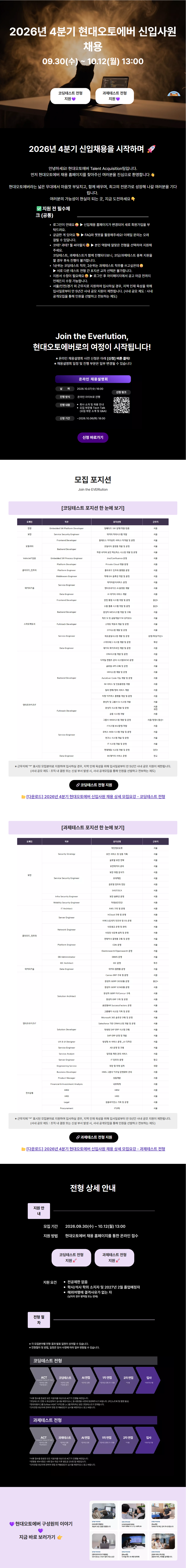 [현대오토에버] 2026년 4분기 신입사원 채용