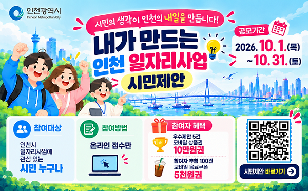 ‘내가 만드는 인천 일자리사업’시민제안 공모