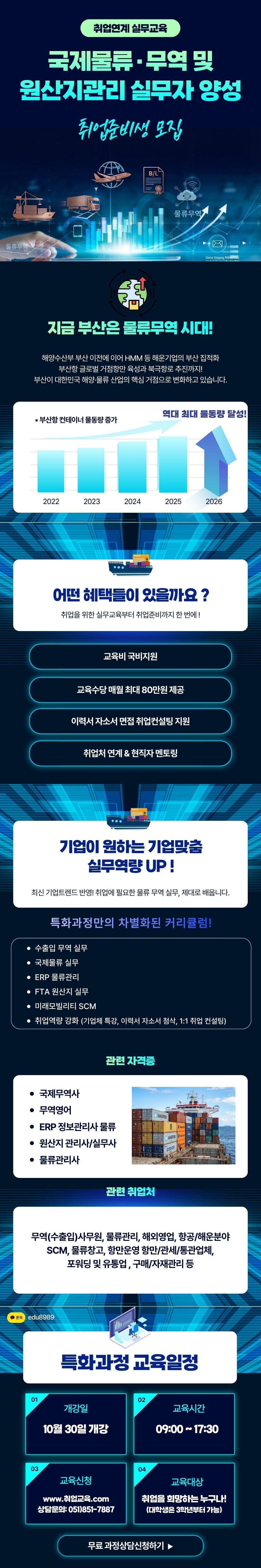 [국비지원]국제물류·무역 및 원산지관리 실무자 양성