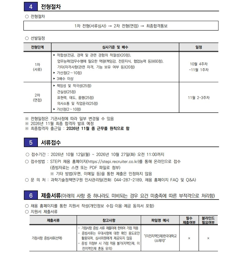 [과학기술정책연구원] 4차 청년인턴 채용