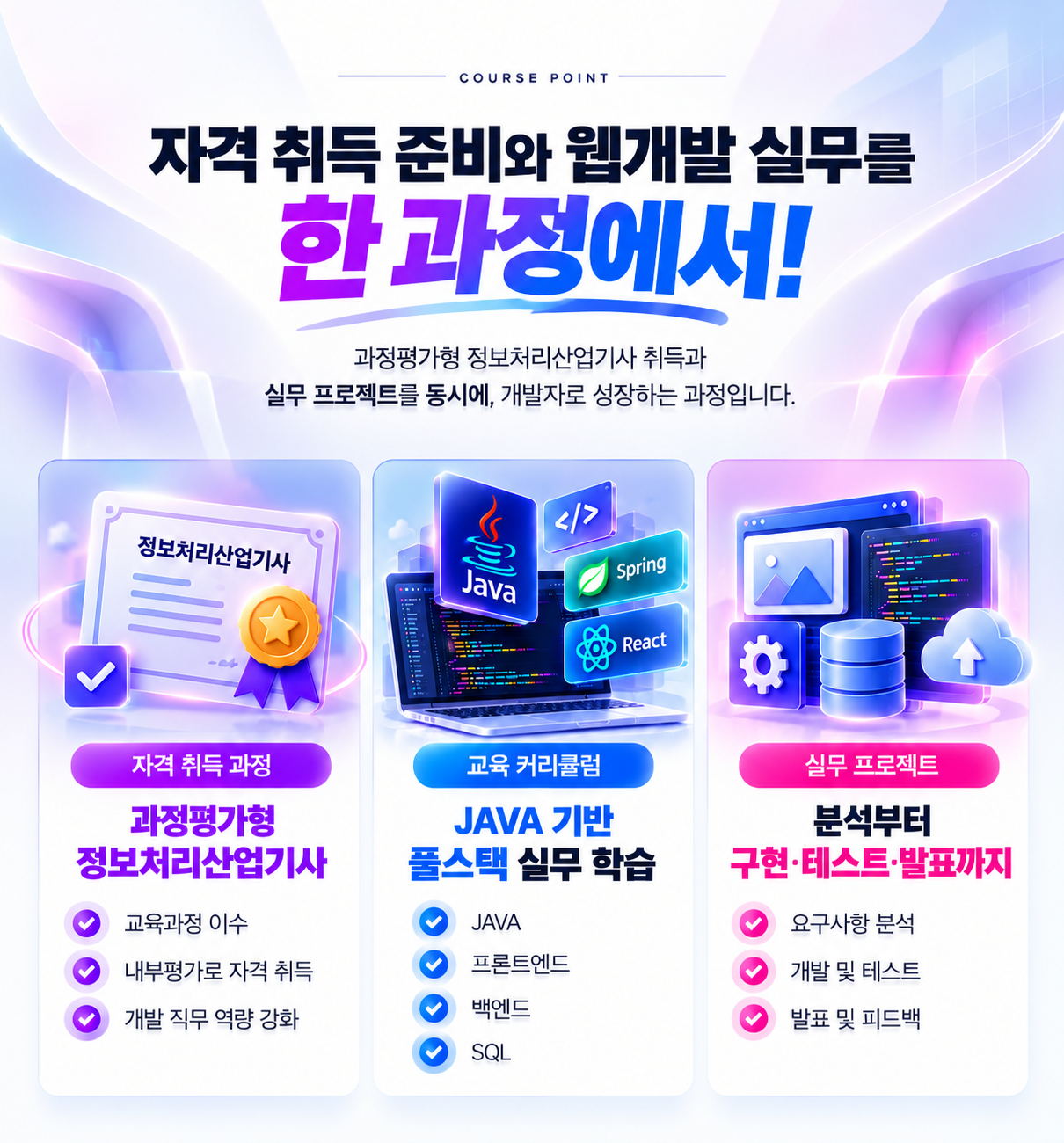 부산 [정보처리산업기사] JAVA 웹개발·풀스택 실무 교육생 모집