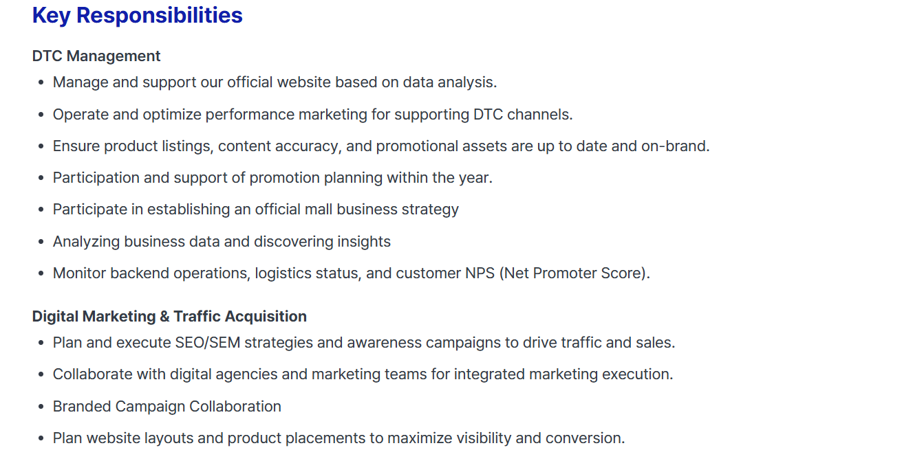 [데카트론코리아] E-commerce Assistant - Official Mall (6M)