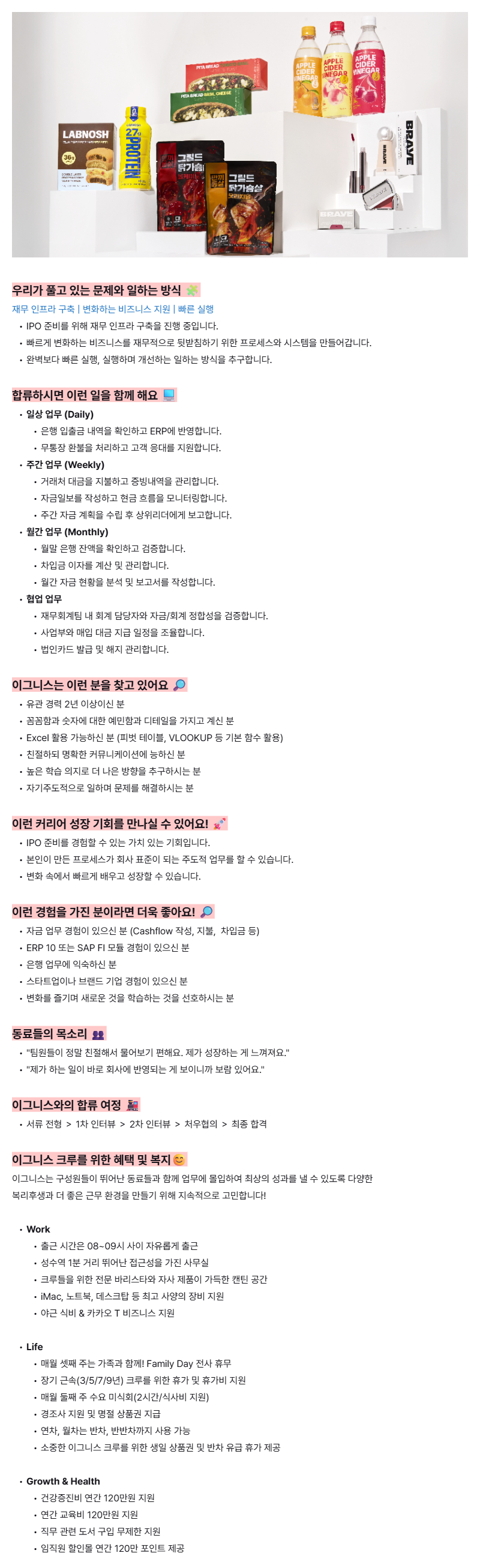 [이그니스] 자금담당자
